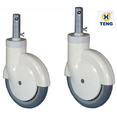 TPR Castor With PP Core Hospital Bed Caster Industrial Caster For Medical / Shopping Cart