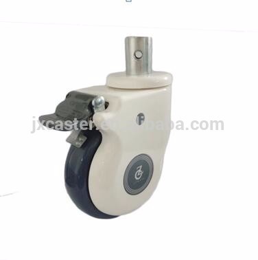 125mm Round Stem TPR Medical Caster Wheel with Plastic Brake