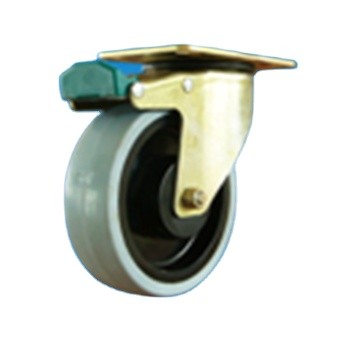 industry medium duty caster 5inch swivel rubber caster with brake 150Kg capacity