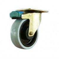 industry medium duty caster 5inch swivel rubber caster with brake 150Kg capacity