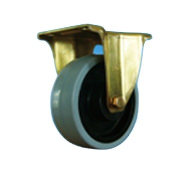 125mm rubber rigid caster fixed caster without brake 150Kg capacity